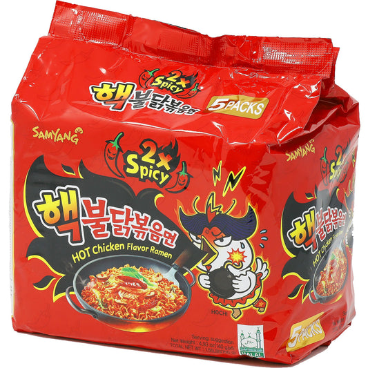 Samyang 2x Hot Chicken Ramen Noodles 5 Pack